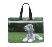Bedlington Terrier Funny Dogs Furry Dogs Pets,Canvas Document Bag Zipper File Tote Bag Handbag Briefcase for School Office