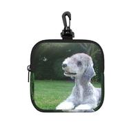 Bedlington Terrier Funny Dogs Furry Dogs Pets, Square Zipper Storage Bag, Neoprene Coin Purse, Small Wallets, Change Pouch, Change Purse