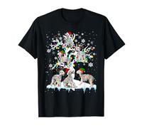 Bedlington Terrier On Xmas Tree Reindeer Santa Elf Dog Lover T-Shirt