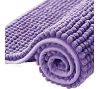BedLooms Bath Mat Non Slip Anti Mould 40 x 60 cm - Lilac Chenille Bathroom Mat Extra Soft & Fluffy Bathmat Machine Washable Super Water Absorption Shower Mat
