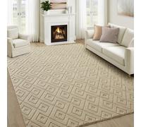 Bedlooms Beige High Low Pile Rug 160X230Cm, Soft Thick Piles, Zig Zag Pattern, Modern Area Rugs And Living Room Rug