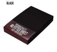 Bedlooms Double Fitted Sheet 40Cm Extra Deep - Soft Microfiber Deep Pocket Elasticated Bed Fitted Sheets Black, 137X190 Cm