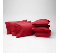Bedlooms Dyed Pillowcase 3 Pair- Soft Plain Pillow Covers Red Envelop Closure - Easy Care Pillowcase Bedding Set 50X75 Cm