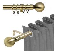 BedLooms Extendable Curtain Poles for Eyelet Curtain - Includes 70x120cm Antique Brass Curtain Pole, Finials, Hooks, Rings and Fittings