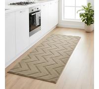 BedLooms Fluffy Rugs Living Room 80x150 cm Beige Machine Washable Modern High and Low Pile Rug Non-Shedding Anti Slip Carpets Ruuner Rug Office Dining Room Lounge Zig Zag Pattern