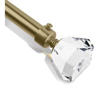 Bedlooms Metal Curatin Pole 28mm, Sapphire Crystal Finials With Extendable Strong & Durable Rod Antique Brass 160-300Cm,63''-118''