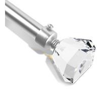 Bedlooms Metal Curatin Pole 28mm, Sapphire Crystal Finials With Extendable Strong & Durable Rod Chrome 160-300 Cm,63''-118''