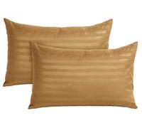 BedLooms Ochre Pillow Cases 2 Pack (Pillows Not Included)- 100% Microfiber Envelope Closure Stripe Pillow Cases 50x75cm Premium Hotel Quality Anti Allergy Pillow Cover