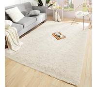 BedLooms Rugs Living Room 120 x 170 CM - Cream Area Rugs for Bedroom Large Non Slip - Modern Super Soft Plush Carpets Fluffy Shaggy Rug for Lounge, Dining Room - Non Shedding Bedside Rug for Kids Room
