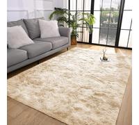 BedLooms Rugs Living Room 120 x 170 CM - Tie-Dye Cream Area Rugs for Bedroom Large Non Slip - Modern Super Soft Plush Carpets Fluffy Shaggy Rug for Lounge, Dining Room - Non Shedding Bedside Rug