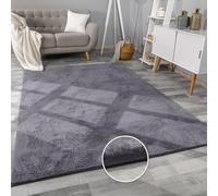 BedLooms Rugs Living Room Grey 120 x 170 cm, Fluffy Faux Fur Rug for Bedroom Low Pile Machine Washable Carpets for Dinning Room Soft Non Shedding Nursery Rug for Kids Room