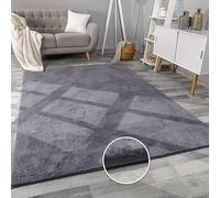 BedLooms Rugs Living Room Grey 60x110 cm, Fluffy Bedside Rug for Bedroom Low Pile Heavy Duty Washable Carpets for Kitchen Comfortable Soft Faux Fur Rug for Lounge