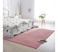 BedLooms Rugs Living Room Large 200x290 cm, Comfortable Fluffy Pink Dusty Rust Rug for Bedroom Low Pile Machine Washable Carpets for Dinning Room Soft Non Shadding Nursery Faux Fur Rug for Kids Room