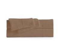 BedLooms Single Flat Sheet 200 Thread Count 100% Egyptian Cotton 2 Pack Soft Bed Top Sheets Hotel Quality Beige Flat Bed Sheets