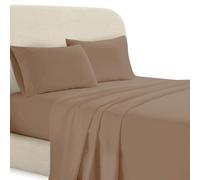 BedLooms Single Flat Sheet 200 Thread Count 100% Egyptian Cotton Soft Bed Top Sheets Hotel Quality Beige Flat Bed Sheets
