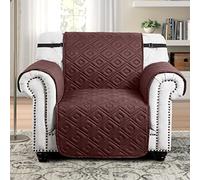 BedLooms Sofa Cover 1 Seater - Water Resistant Sofa Slipcovers for Living Room Reversible Quilted Non Slip Sofa Covers with Elastic Strap - Washable Sofa Protectors from Pets/Kids (Brown/Beige)