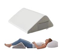 Bedluxe Knee Pillow for Back Sleeping, Leg Pillow Knee Wedge Pillow, Memory Foam Wedge Pillows for Legs Post Surgery, Triangle Pillow for Knee Support, Leg Elevation, Knees Hip Back Pain Relief, White