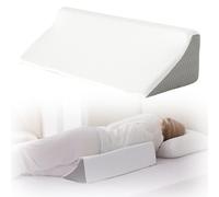 Bedluxe Wedge Pillow for Side Sleeping, Comfort Foam Back Pillow for Side Sleeper, Bed Wedges & Body Positioners for After Surgery, Pregnancy Support, Back Pain, Preventing Bedsores, White/Grey