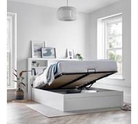 Bedmaster Arizona Wooden Bookcase Ottoman Storage Bed And Cotswold 3000 Pocket Sprung Natural Mattress In White White Double
