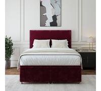 Bedmaster Aubergine Chenille Ottoman Divan Base And Plain Headboard Small Double