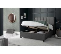 Bedmaster Aurora Grey Velvet Ottoman Bed And Super Ortho Orthopaedic Mattress Double