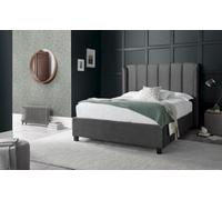 Bedmaster Aurora Grey Velvet Ottoman Bed King Size