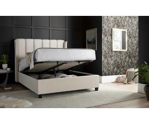 Bedmaster Aurora Natural Velvet Ottoman Bed - Double