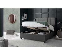 Bedmaster Aurora Velvet Ottoman Bed in Grey | Size: Double Bedmaster Grey Double