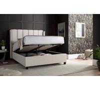 Bedmaster Aurora Velvet Ottoman Bed & Primrose 2000 Pocket Sprung Memory Foam Mattress in Light Stone | Size: Double Bedmaster Light Stone Double