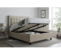 Bedmaster Brandon Oatmeal Fabric Ottoman Bed And Majestic 1000 Pocket Sprung Mattress Double