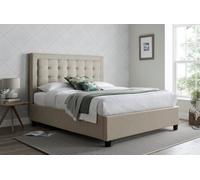 Bedmaster Brandon Oatmeal Fabric Ottoman Bed Double
