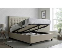 Bedmaster Brandon Oatmeal Fabric Ottoman Bed - Double