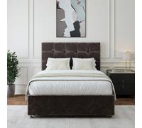 Bedmaster Charcoal Chenille 2 Drawer Divan Base And Square Headboard Double