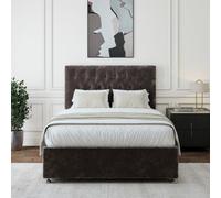 Bedmaster Charcoal Chenille Divan Base And Button Headboard Small Double