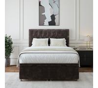 Bedmaster Charcoal Chenille Ottoman Divan Base And Button Headboard Single