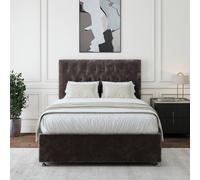 Bedmaster Chenille 2 Drawer Divan Base And Button Headboard In Charcoal Charcoal Super King