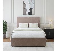 Bedmaster Chenille 2 Drawer Divan Base And Plain Headboard In Silver Silver King