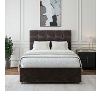 Bedmaster Chenille 2 Drawer Divan Base And Square Headboard Bedmaster Charcoal Small Single