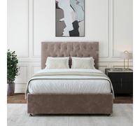 Bedmaster Chenille 4 Drawer Divan Base And Button Headboard In Silver Silver King