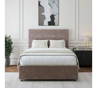 Bedmaster Chenille Divan Base & Square Headboard in Silver | Size: Single Bedmaster Silver Single