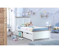 Bedmaster Chester White Wooden Bed Single With 2 Storage Drawers