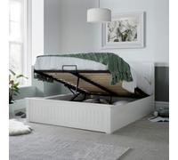 Bedmaster Dawson White Wooden Ottoman Bed And Cotswold 3000 Pocket Sprung Natural Mattress King Size