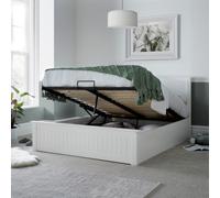 Bedmaster Dawson Wooden Ottoman Bed & Cotswold 3000 Pocket Sprung Natural Mattress in White | Size: King Bedmaster White King