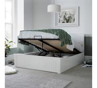 Bedmaster Dawson Wooden Ottoman Bed & Signature Platinum 2000 Pocket Sprung Mattress in White | Size: Double Bedmaster White Double