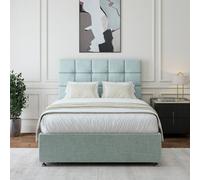 Bedmaster Duck Egg Linen Divan Base And Square Headboard Single