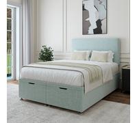 Bedmaster Duck Egg Linen Ottoman Divan Base And Plain Headboard Single