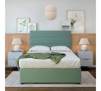 Bedmaster Duckegg Plush Velvet 4 Drawer Divan Base And Lined Headboard King Size