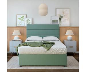 Bedmaster Duckegg Plush Velvet Divan Base And Lined Headboard King Size