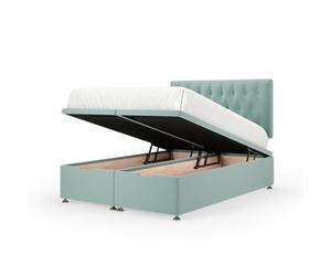 Bedmaster Duckegg Plush Velvet Ottoman Divan Base And Button Headboard Double