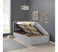 Bedmaster Francis Wooden Ottoman Bed And 2000 Pocket Sprung Memory Foam Mattress In Grey Grey Single